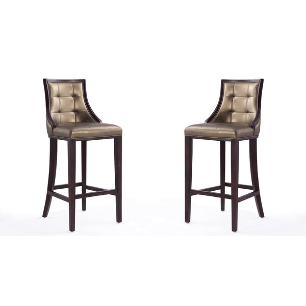 Manhattan Comfort Fifth Avenue Bar Stool in Bronze and Walnut, PK2 2-BS007-BZ - main